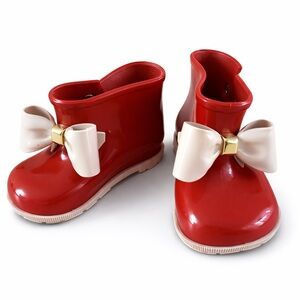 Mini Melissa Toddler Red Sugar Jelly Rain Boots Bow Size 6